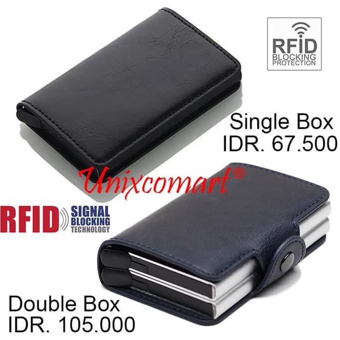 Dompet Mini Tempat Kartu ATM Smart Slim Wallet Credit Card Holder RFID - Single Brown