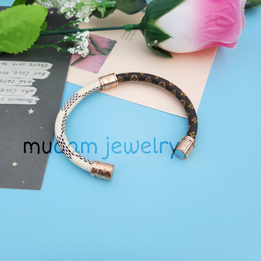 Gelang Model Kulit L* Mono dan Combinasi Magnet Tersedia Warna Gold dan Rose Gold