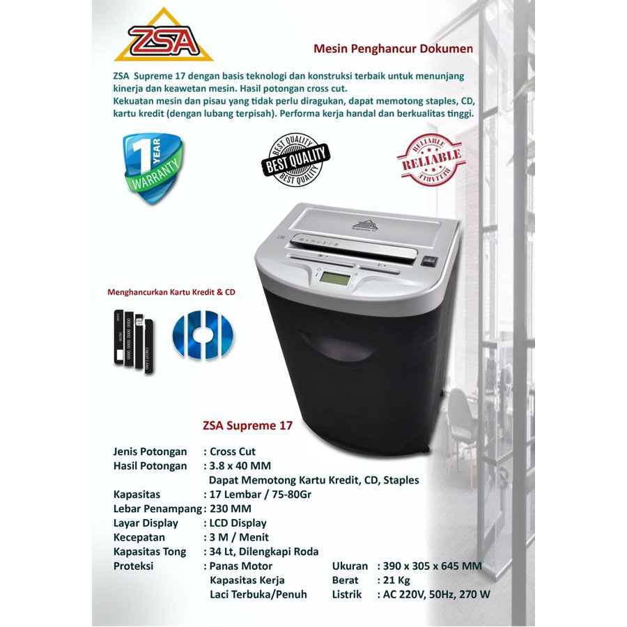 PENGHANCUR KERTAS | ZSA SUPREME 17 / 24 | ORIGINAL | GARANSI RESMI