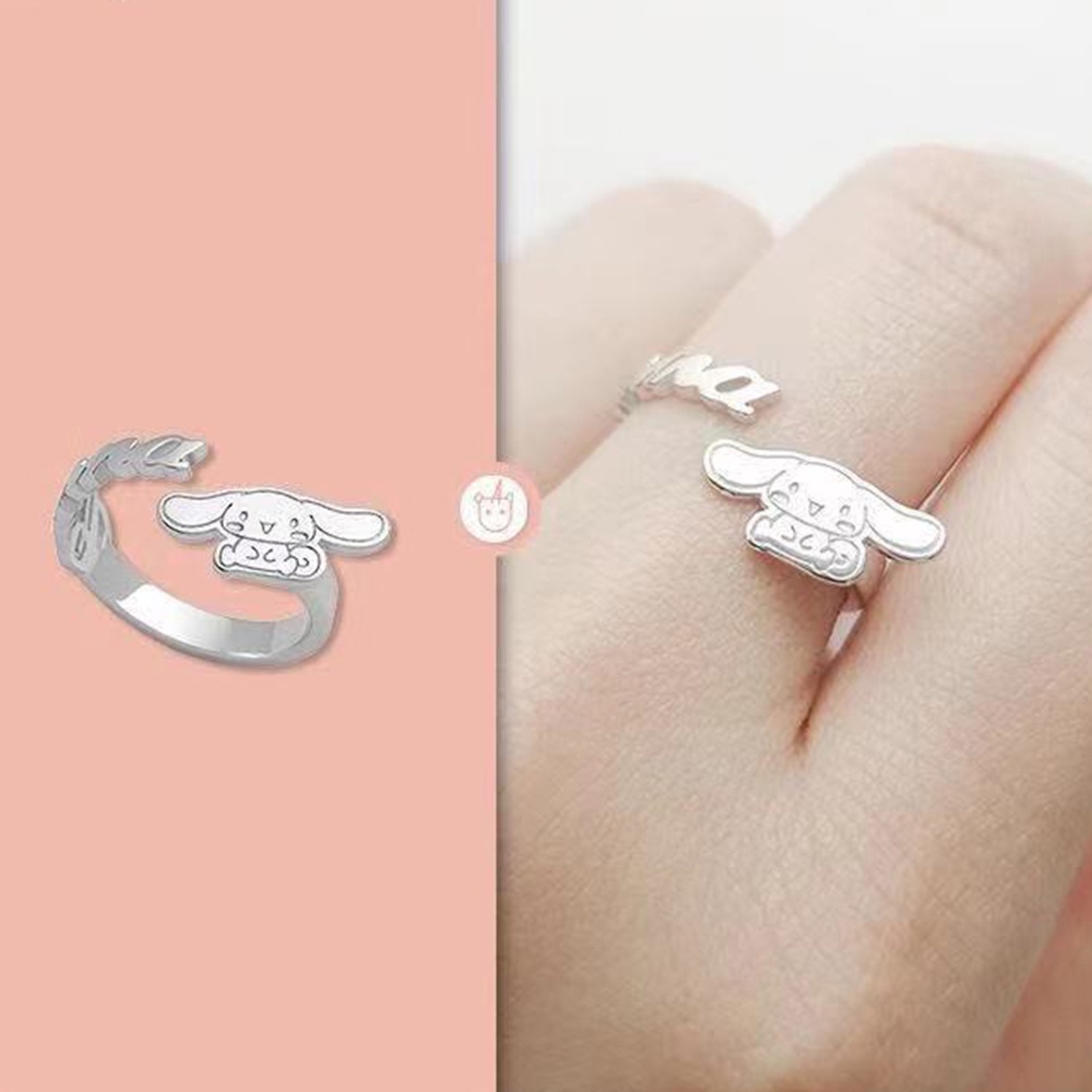 Cincin Cinnamoroll Warna Silver / Gold Untuk Hadiah Valentine