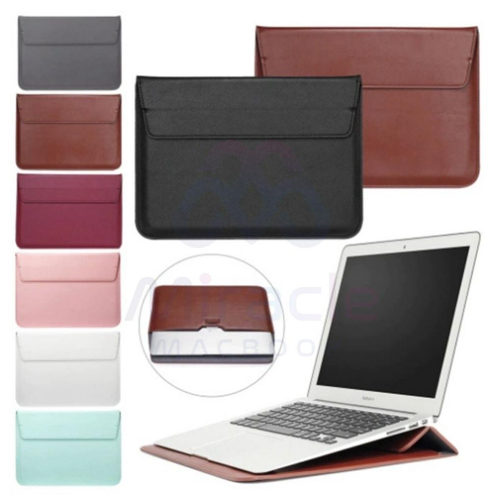 TAS SLEEVE CASE ENVELOPE BAG STAND LEATHER KULIT PREMIUM LAPTOP TOSHIBA HP ACER LENOVO WINDOW MACBOOK NEW AIR PRO M1 TOUCHBAR TOUCH ID PRO DVD 11 12 13 14 15