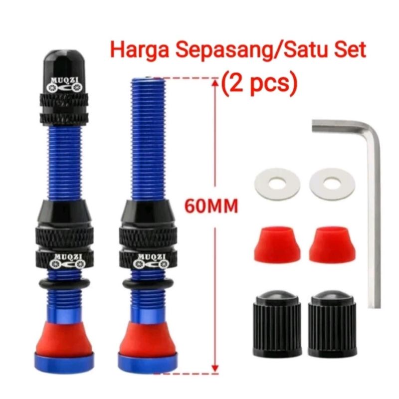 Pentil Sepeda Tubeless Schrader AV Pentil Besar American Tubeless Tire Valve Pentil Besar Sepeda Biru