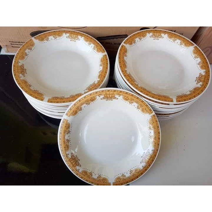 PIRING MAHKOTA MOTIF KERAMIK 23CM GROSIR PARTAI BESAR PIRING MAHKOTA MOTIF KERAMIK 23CM GROSIR PARTAI BESAR