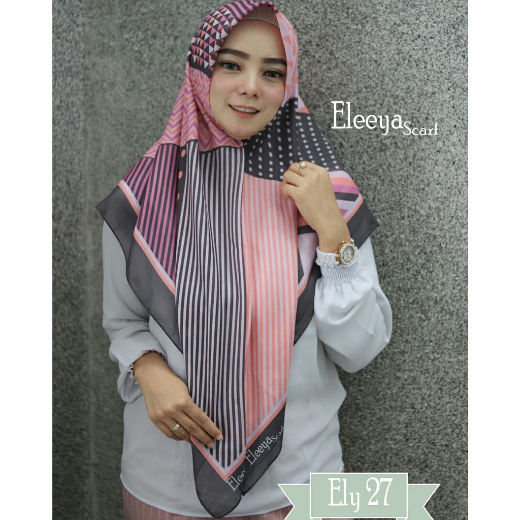 HIJAB SEGIEMPAT MOTIF ELY 27 || Eleeya Scarf