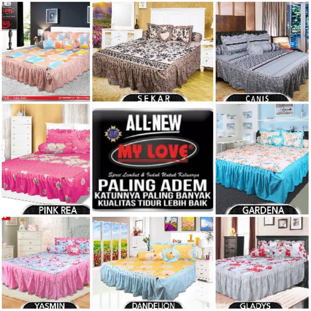 Sprei My Love Rumbai 180 x 200 Motif Terbaru