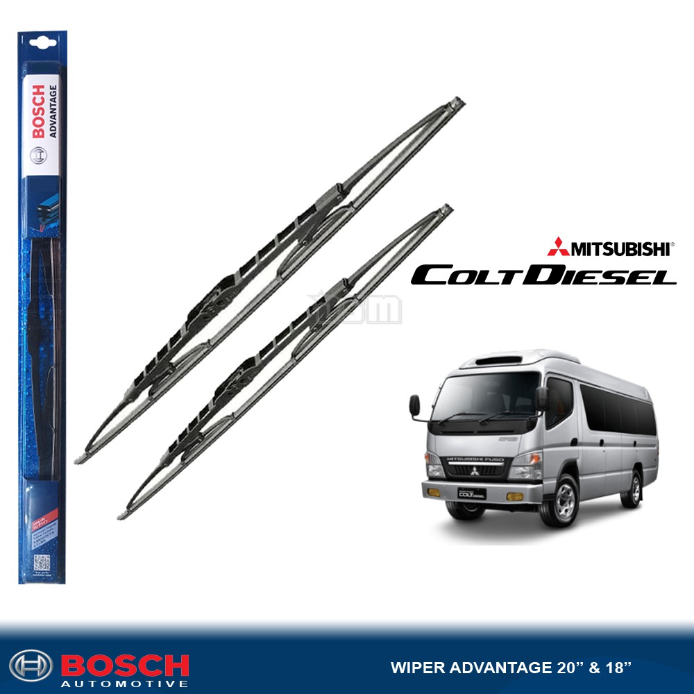 Bosch Advantage / Karet Wiper Mobil Mitsubishi Colt Diesel Canter 20&quot; dan 18&quot; (Sepasang)