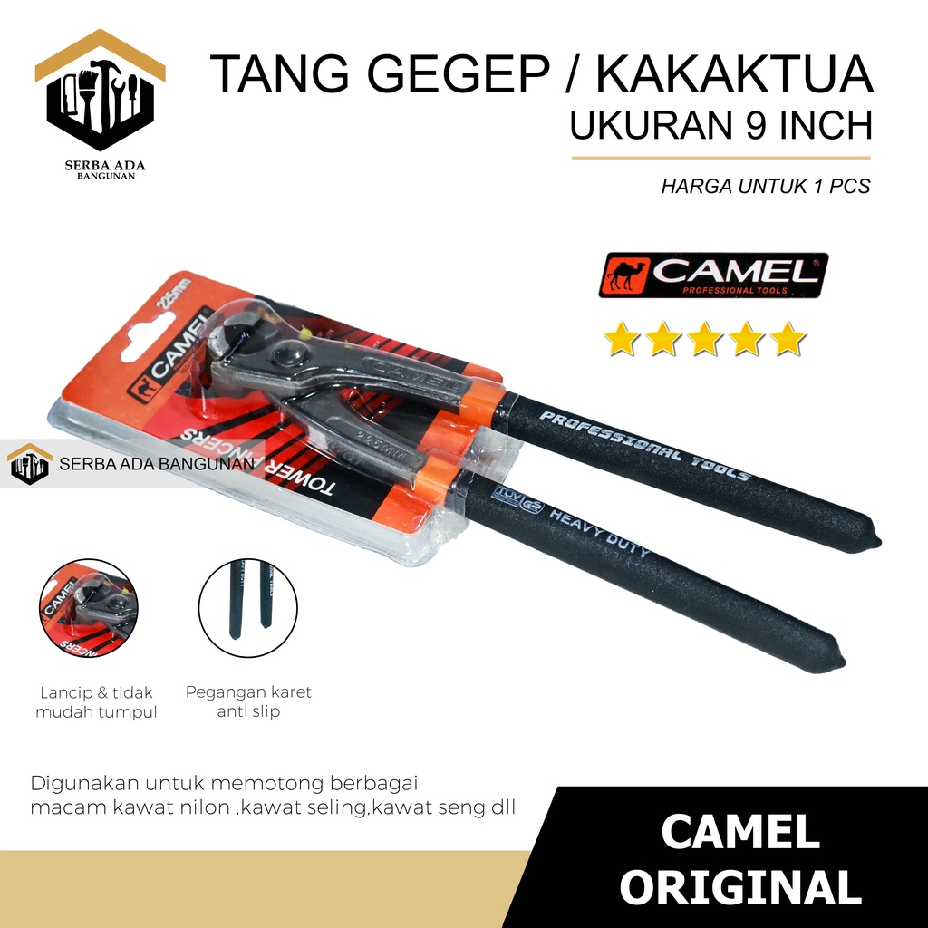 Tang Gegep / Tang Potong Kakatua / Kakatua / Tang Potong Kawat 9 inch Camel