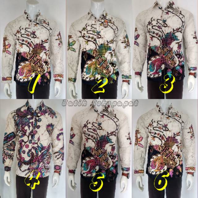 BSWART Batik HRB026 Kenongo Hem Pendek Padi Pekalongan M L XL Batik Pria MURAH Modern Grosir