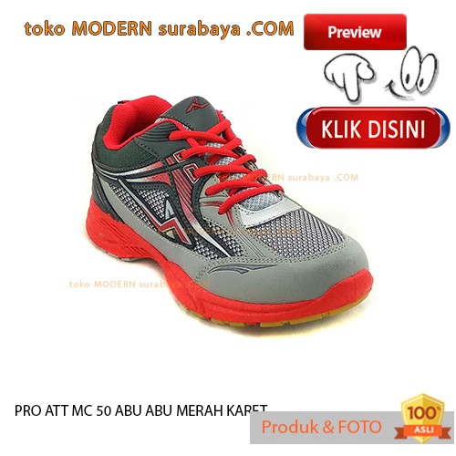 PRO ATT MC 50 ABU ABU MERAH KARET sepatu olahraga pria running kets sneakers