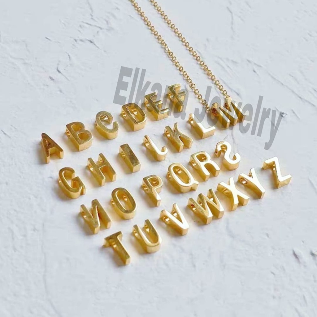 TITANIUM KALUNG NAGITA INISIAL A-Z MINIMALIS SUPER BERKELAS PERHIASAN ANTI KARAT&amp;ANTI LUNTUR