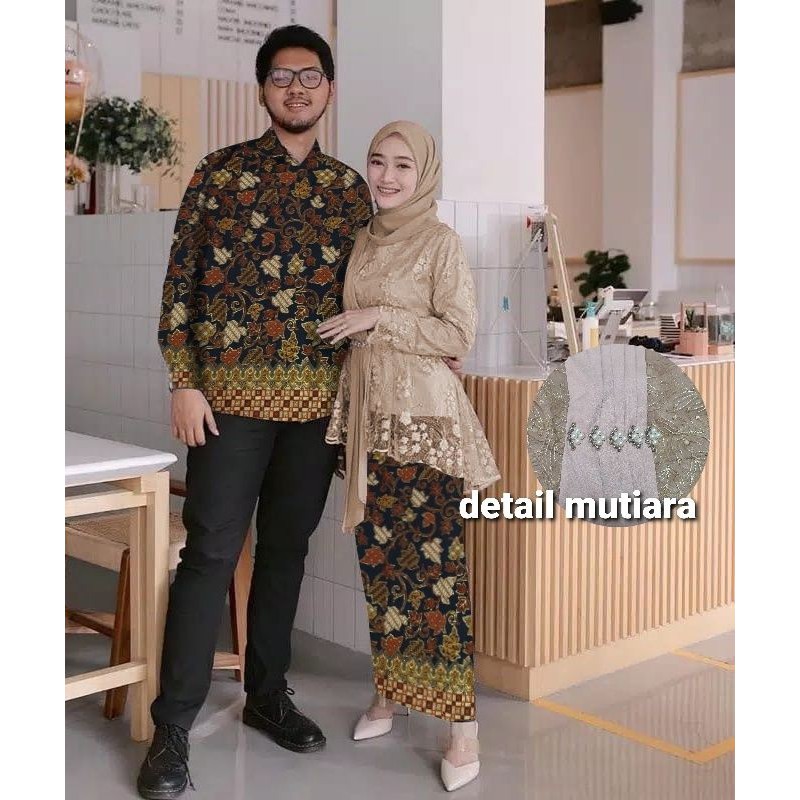 SETELAN KEBAYA COUPLE SAFITRI KEBAYA BRUKAT CORNELI GLITTER GERIGI KEBAYA MODERN 6 WARNA