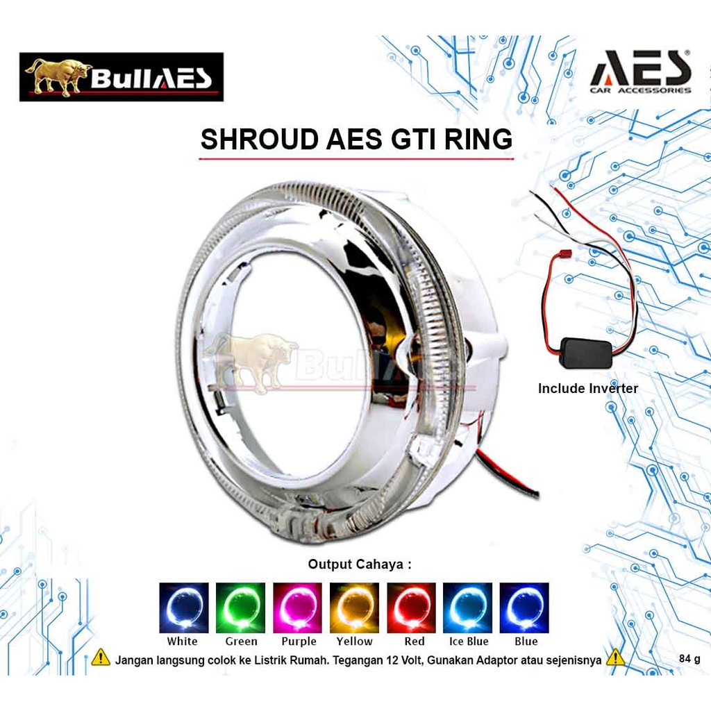 SHROUD GTI Ring Kristal 3 Inchi untuk projie 3 Inchi Merk AES