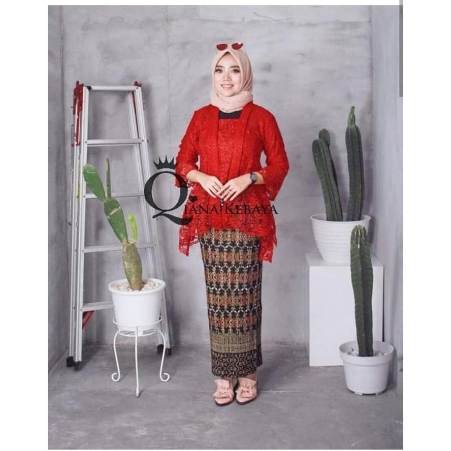 set kebaya brukat kutubaru qiana berkualitas