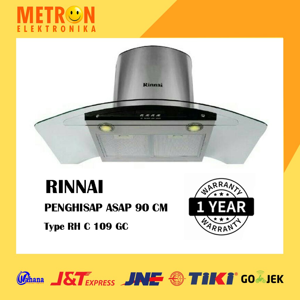 RINNAI RH C 109 GC COOKER HOOD PENGHISAP ASAP 90 CM / RHC109GC