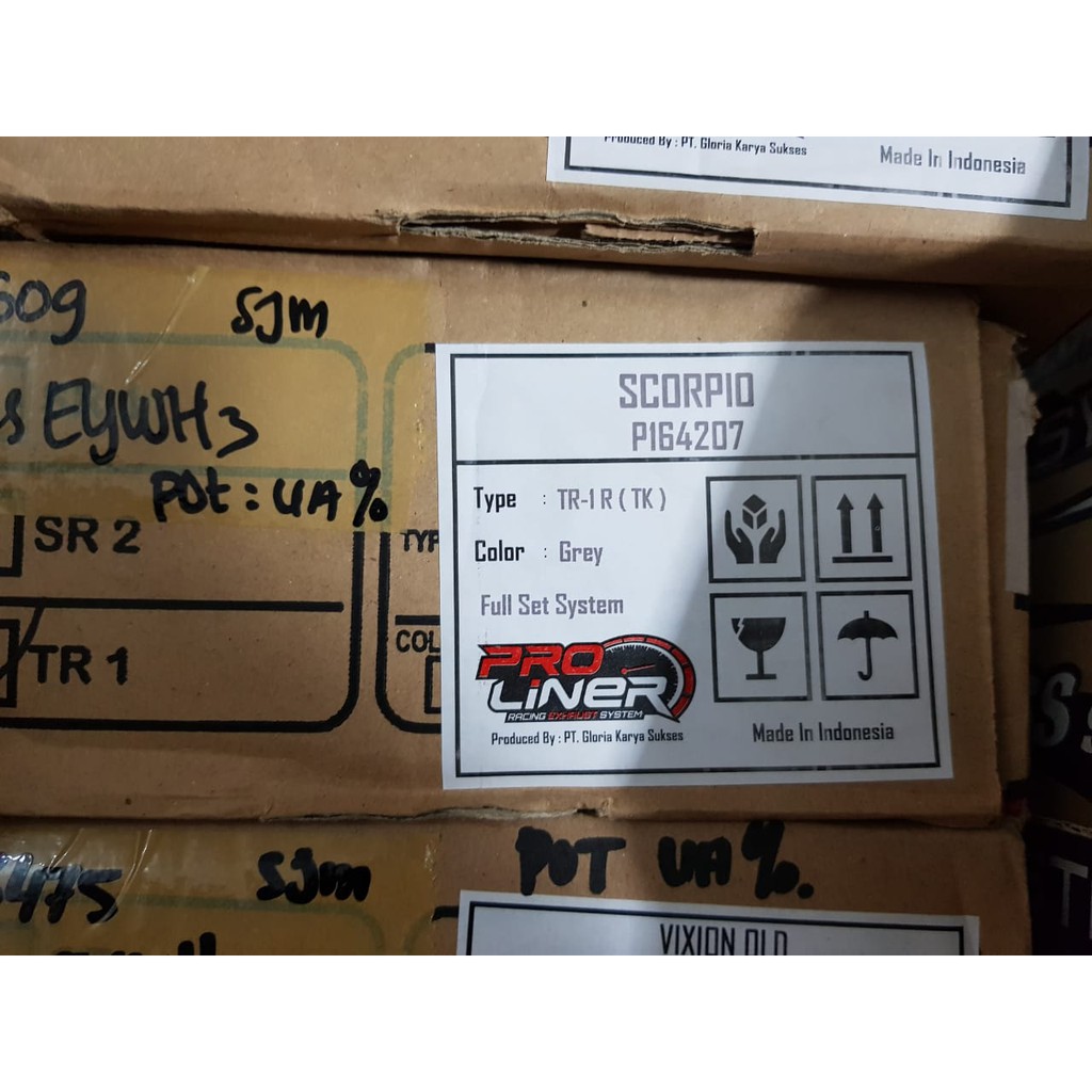 (PROLINER) FULL SYSTEM TR1 R SHORT KNALPOT R15 CB150 VIXION SONIC MX K46 FU CRF KLX TIGER-SCORPIO