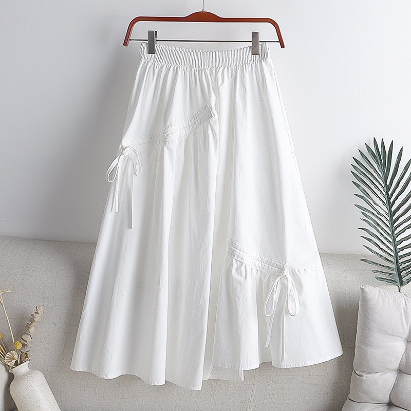 DANIELA SKIRT - FLOTTILICIOUS / bawahan simple pita / rok wanita linen / fashion outfit hijab ootd Cewek