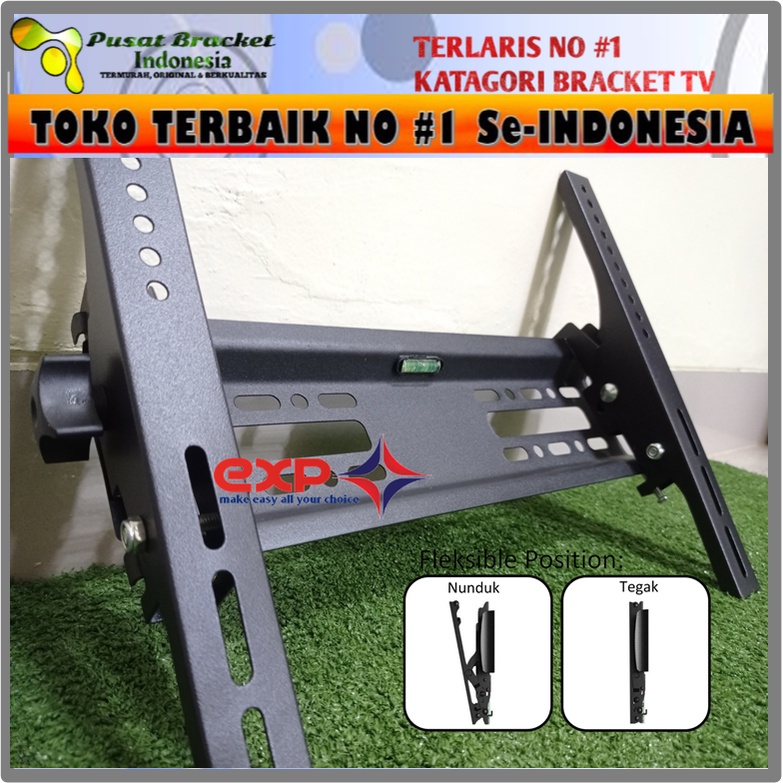 Bracket TV AQUA 21&quot; s/d 43&quot; waterpass GARANSI 100% COCOK!!! IMPORT QUALITY