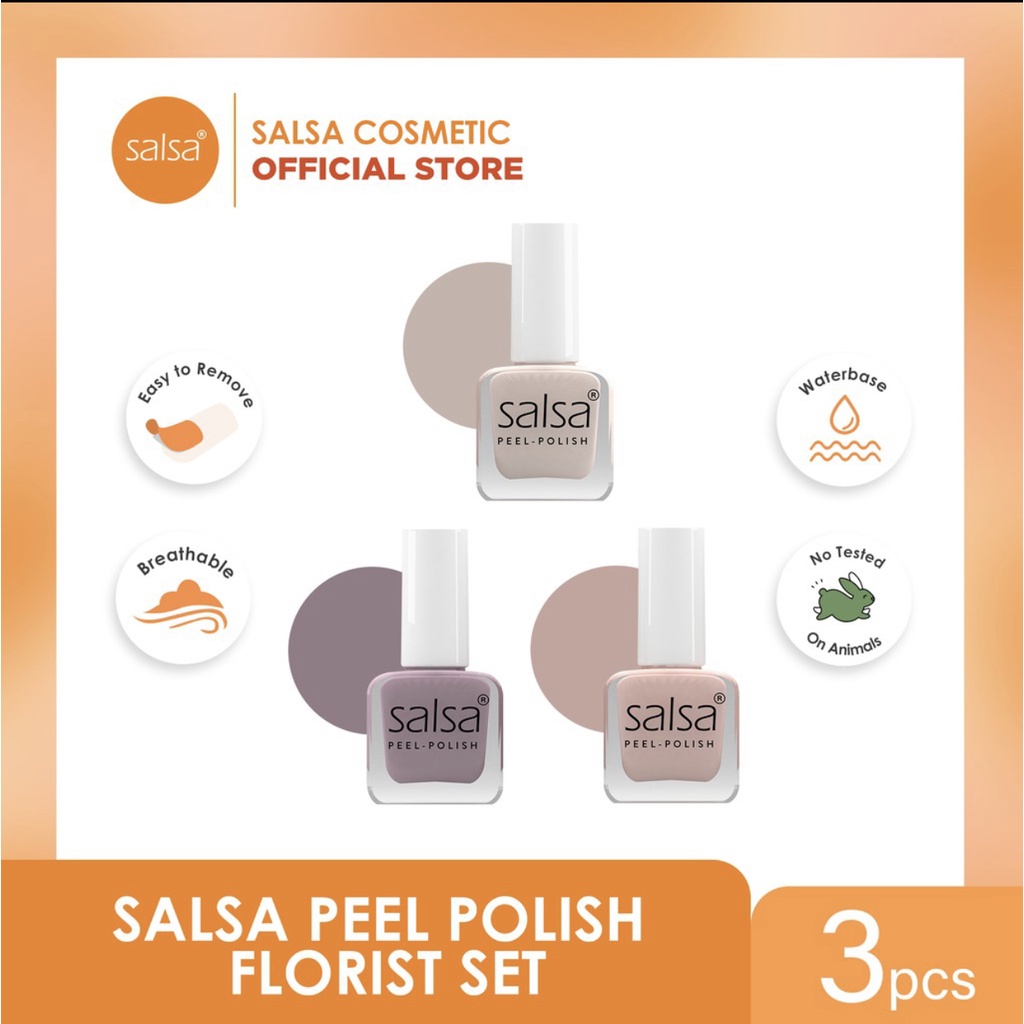 SALSA Peel Polish - Kutek Peel Off Lupas Breathable Hijab Friendly isi 3 / kuteks halal BPOM