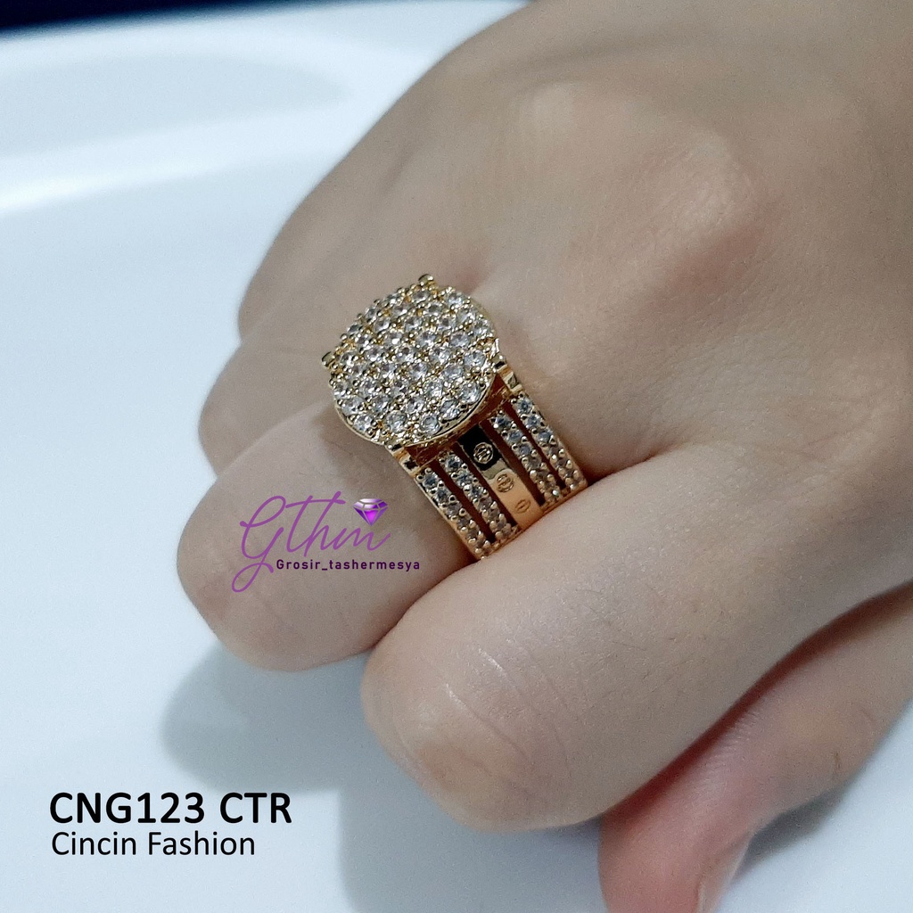 cincin wanita mewah sultan permata CNG133 anti karat berkilau seperti berlian asli