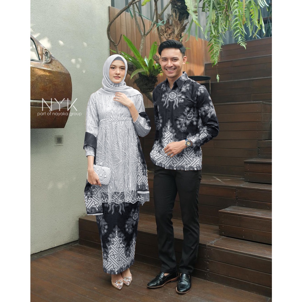 SET BATIK COUPLE BELINDA - COUPLE TUNIK TULLE PREMIUM - KEBAYA WISUDA - BAJU PESTA KONDANGAN - GRIYA BATIK COUPLE ORI - SET KEBAYA MODERN 2022 - SET KEBAYA BRIDESMAID