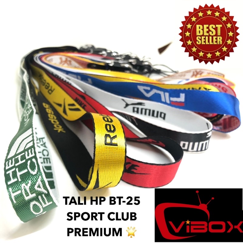 TALI HP PANJANG BT25 SPORT CLUB PREMIUM TALI GANTUNGAN KUNCI UNIVERSAL BAHAN TEBAL PREMIUM