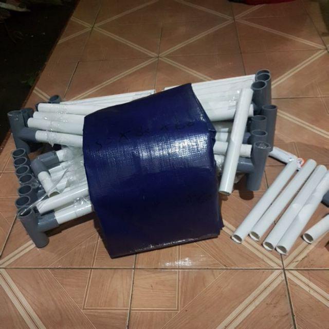 Kolam Terpal Ikan + Rangka [ Satu Set ] Model Slot Pipa / 120x80x65cm / Original Type A15 Korea