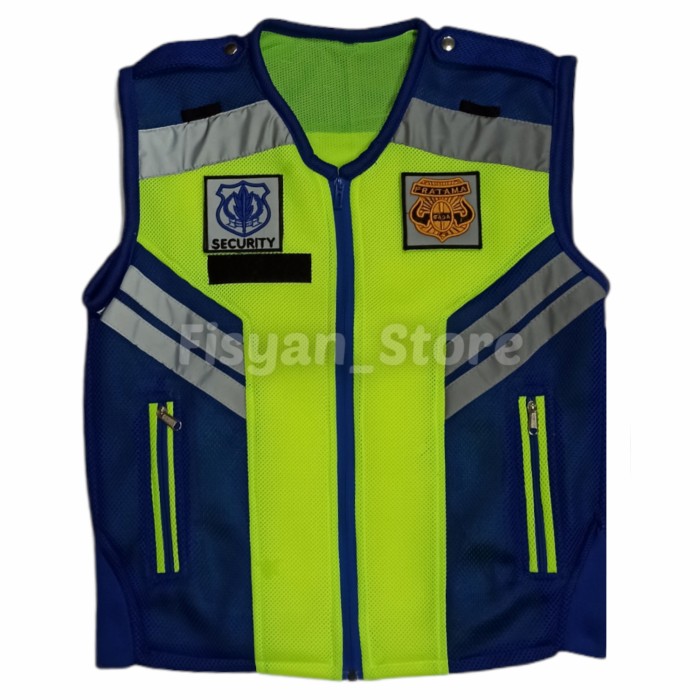 Rompi Security | Rompi Satpam | Rompi Polisi Double Mesh Biru