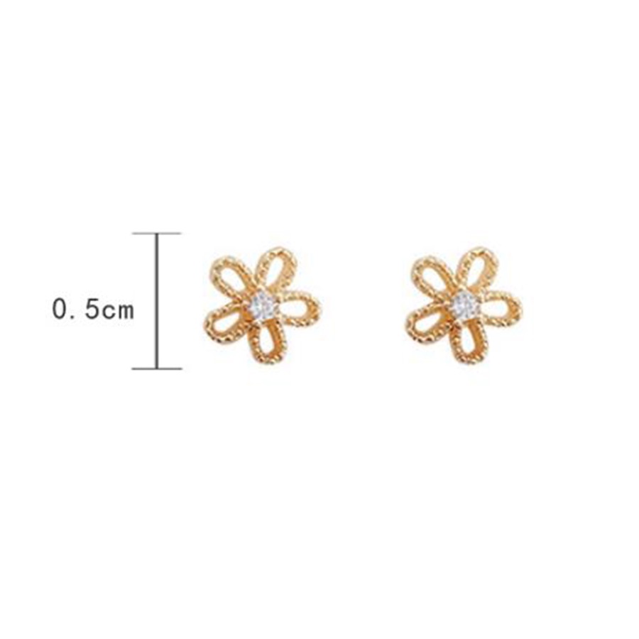 Anting Pejantan Kristal Berlian Bunga Indah Sederhana Fashion Wanita Titanium Stud Earring