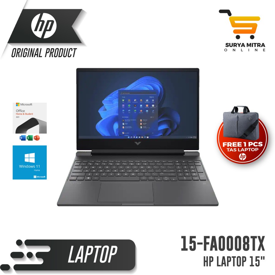 LAPTOP HP VICTUS 15-FA0008TX i7 12700H RTX3050 512GB-SSD 8GB WIN11+OHS