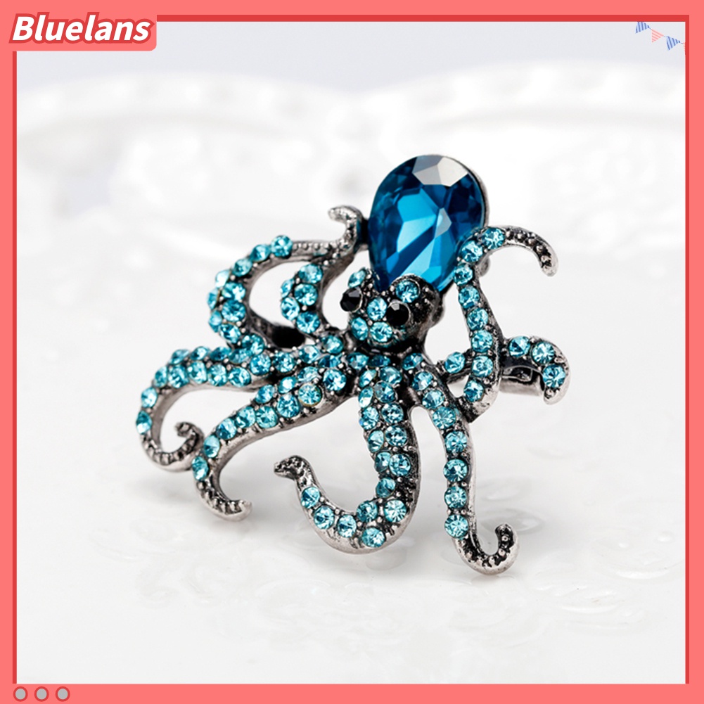 Bros Pin Bentuk Gurita Aksen Berlian Imitasi Untuk Wanita