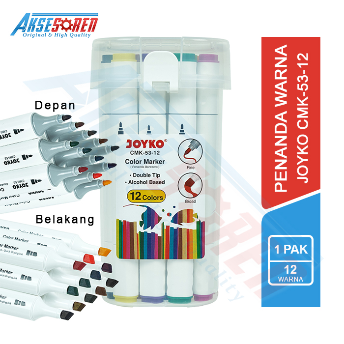 

Highlighter Penanda Warna Joyko [CMK-53-12/12 Warna] / Sepidol / Spidol Warni / Color Marker