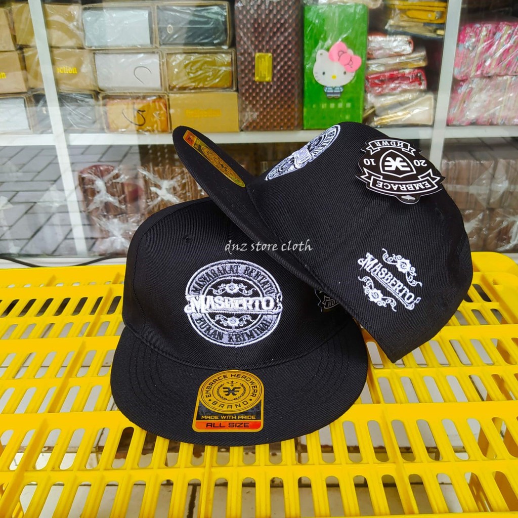 Topi Snapback Distro Bordir MASBERTO Murah