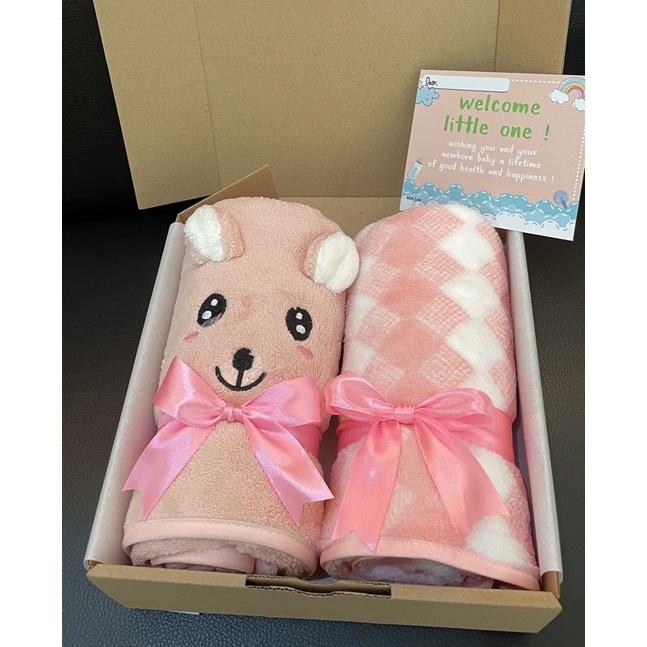 Hampers Bayi | Kado Bayi | Hampers baby boy | Hampers Baby Girl | Kado Lahiran | Baju Bayi | Handuk Bayi-FLO HK Handuk-Pink