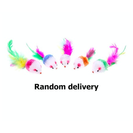 3 PCS MAINAN KUCING TIKUS EKOR BULU ASLI WARNA WARNI
