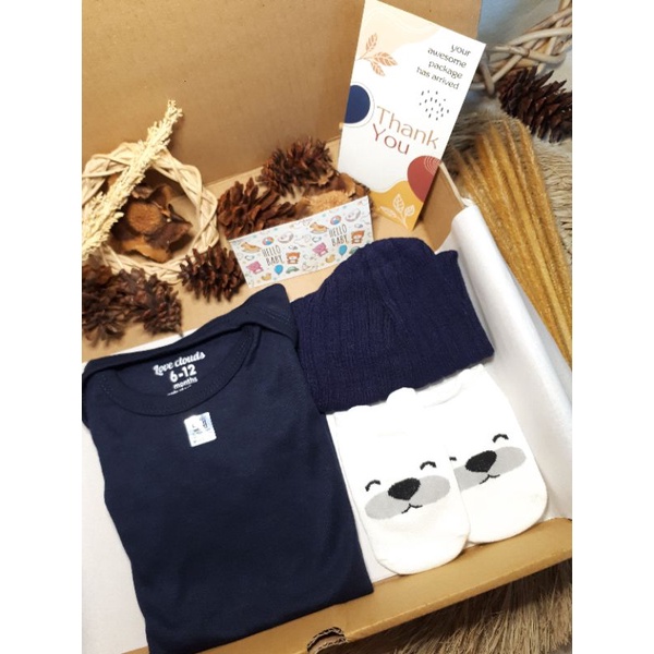 Hampers bayi| newborn| Kado bayi| Baju Bayi perempuan| Kado lahiran-Med blue