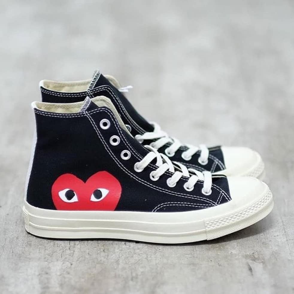 Sepatu Converse CDG Play 70s Import Vietnam BNIB Grade Original Black HItam Sneakers Classic Casual