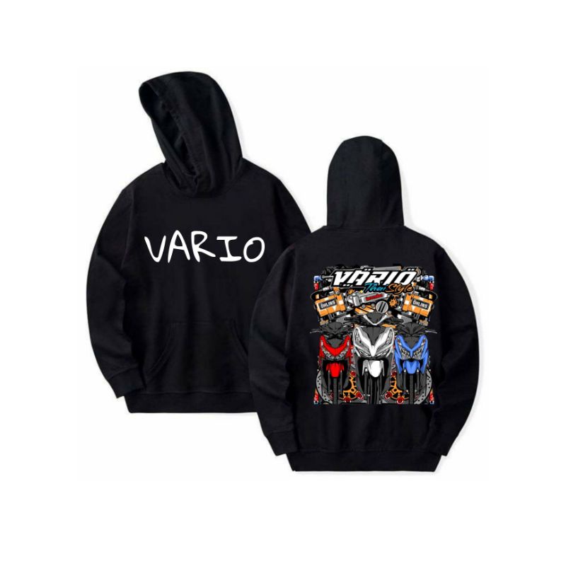 hoodie hitam / vario/