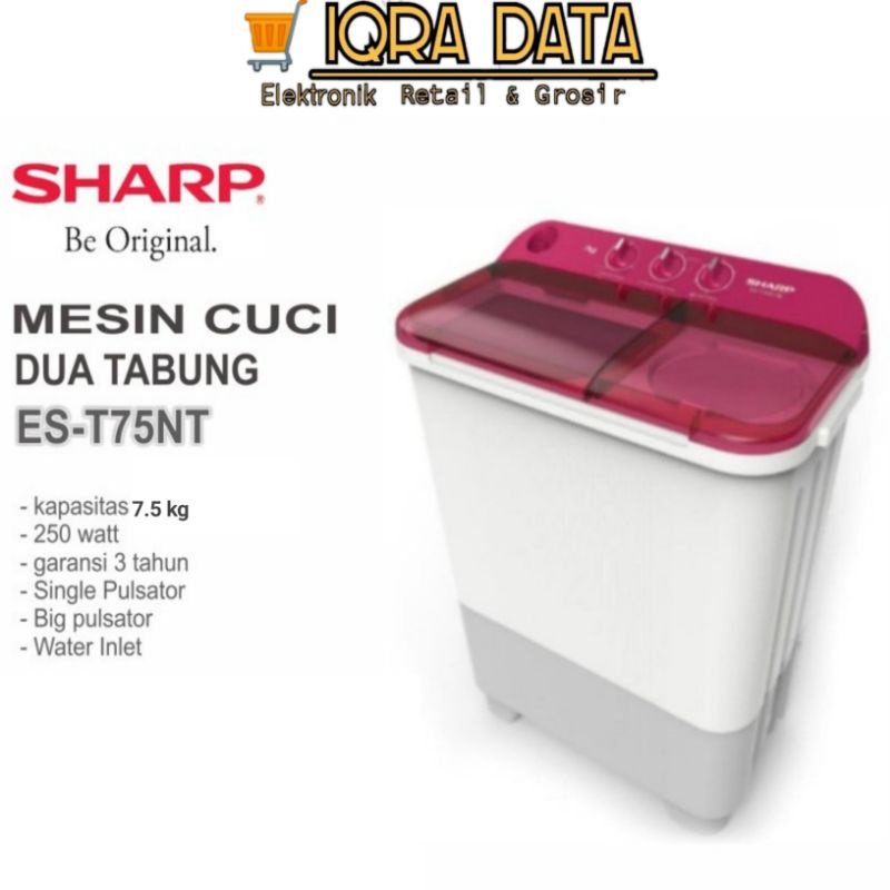 Jual Mesin Cuci Sharp 7 5kg 75nt Dua Tabung Garansi Indonesia Shopee Indonesia