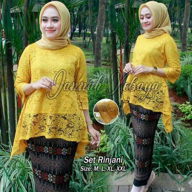 ( PROMO ) ZALORA GROSIR_ SETELAN RINJANi  ROK BATIK/KEBAYA BROKATKebaya Rinjani / Kebaya BrokatPINK 