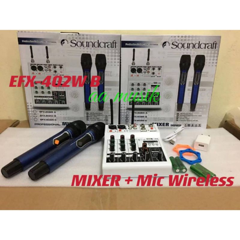 MIXER AUDIO EFX402W INCLUDE 2 MIC PEGANG EFX-402W