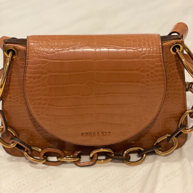 Preloved- Charles & Keith Embossed Croco Bag