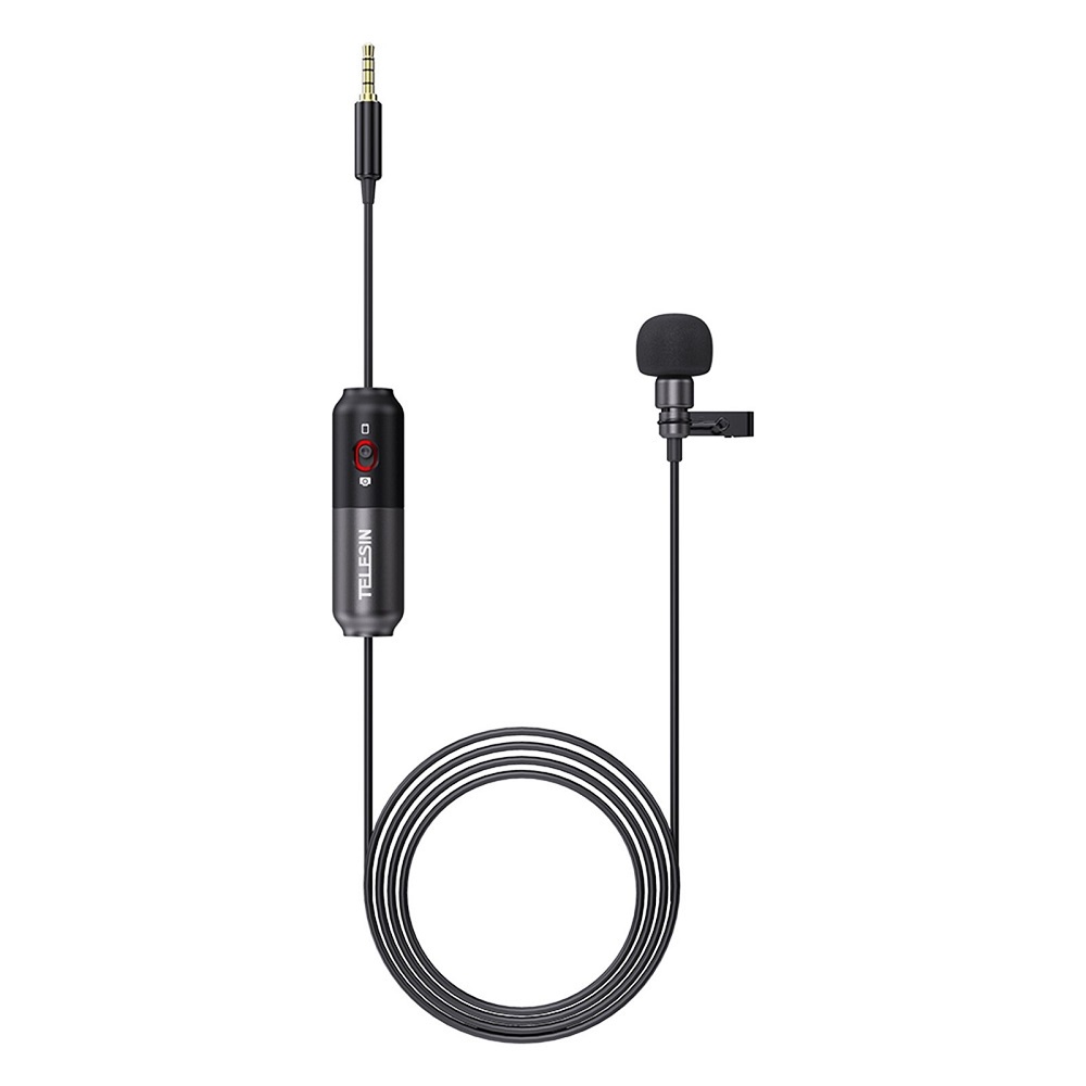 Telesin Mikrofon Professional Lavalier Microphone Omnidirectional Clip Portable 3.5mm - MIC-LAV02 - Black