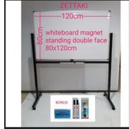 

Papan Tulis Whiteboard Standing Magnet Double Face ZETTAKI 80x120cm