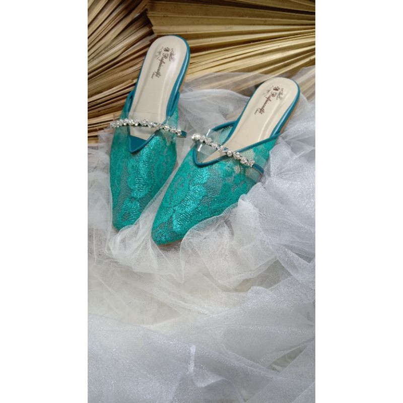 flatshoes azwa wanita cantik warna hijau tosca