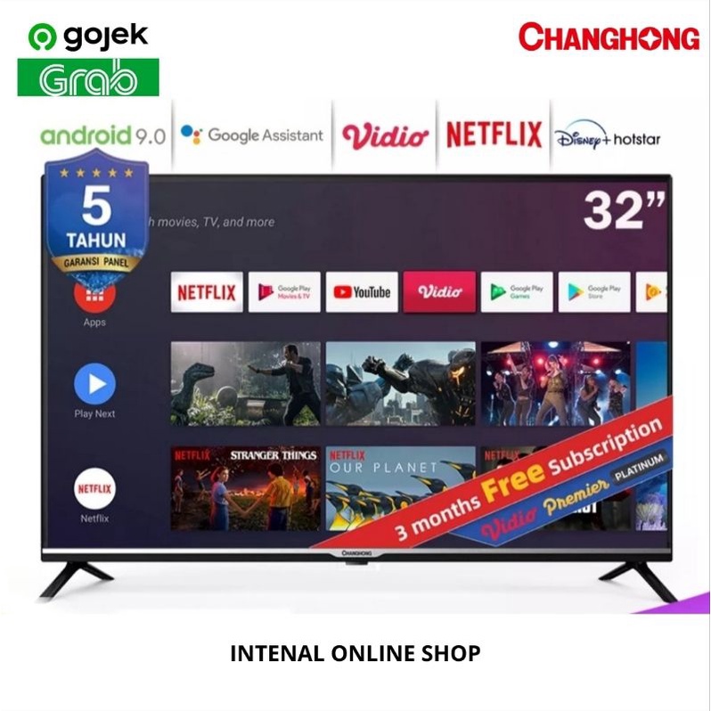 Changhong L32H4 Smart TV 32 Inch Android TV Digital TV Garansi Resmi