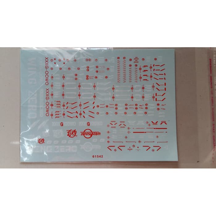 Water Decal MG Gundam Wing Zero Master Grade 1/100