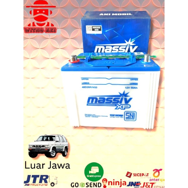 Jual Aki basah mobil colt diesel/truck fuso n50 massiv xp 12v 50ah
