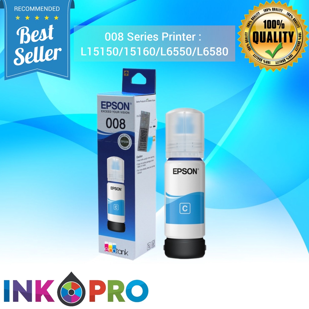 Tinta Epson 008 PREMIUM 1Set Untuk Printer L15150 L15160 L6550 L6580