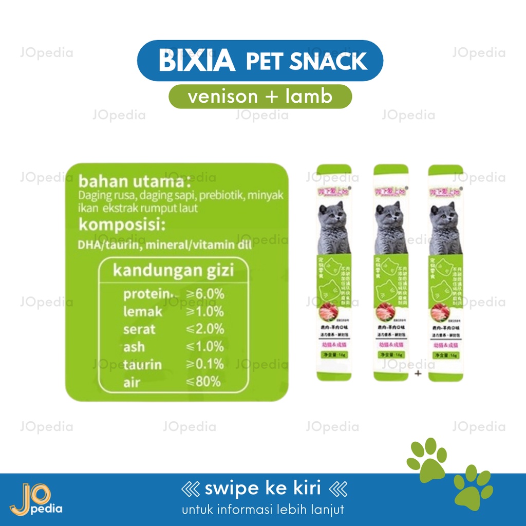 BIXIA Snack Kucing Cemilan Makanan Basah Strip Cat Creamy Treats