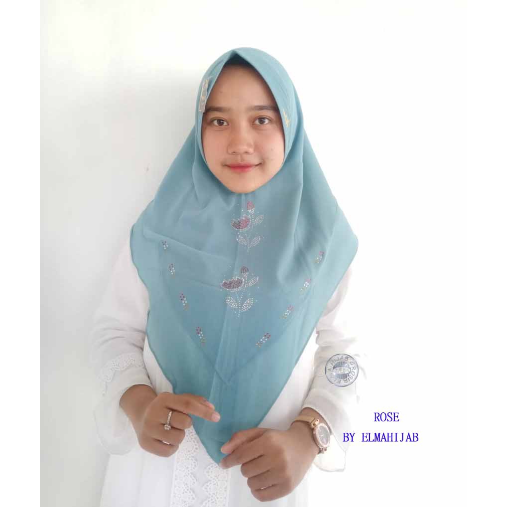 Jilbab Instan CERUTY 2 LAYER ROSE ORIGINAL BY ELMAHIJAB